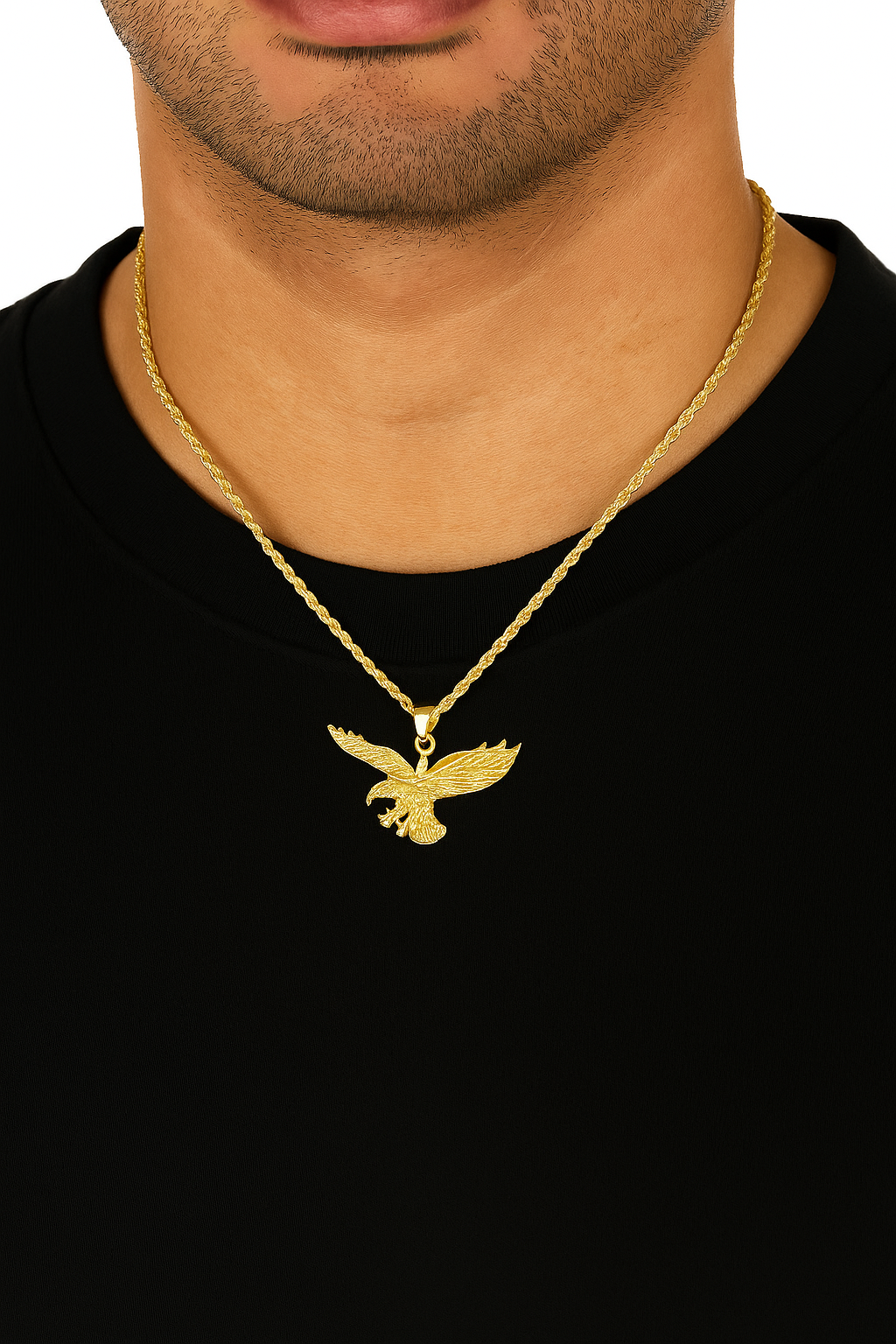 10K Yellow Gold Eagle Pendant Necklace Set – Bold & Majestic Design | Jewelry Palace