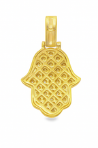 Elegant Gold Hamsa Pendant 2.75 ctw Diamond 10K Yellow Gold | Spiritual Protection & Luxury | Jewelry Palace