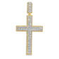 10K Yellow Gold Baguette Diamond Cross Pendant 2.35 ctw | Men’s Iced Out Gold Cross Necklace