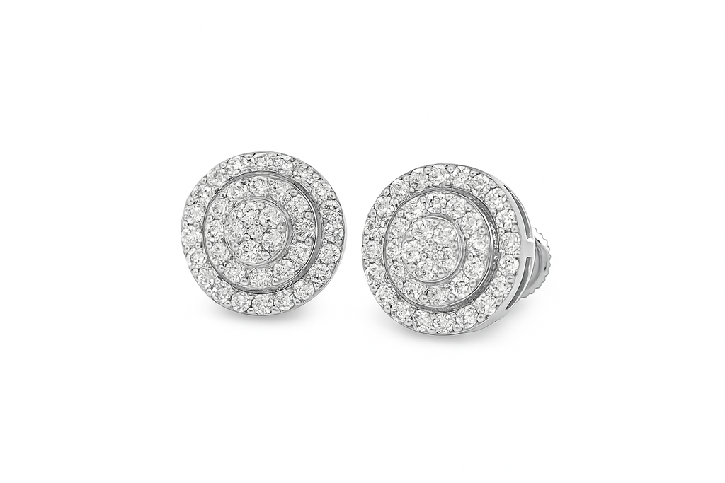 10K White Gold Round Diamond Stud Earrings 0.38 ctw | Jewelry Palace