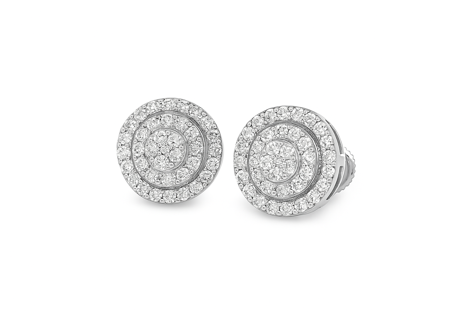 10K White Gold Round Diamond Stud Earrings 0.38 ctw | Jewelry Palace