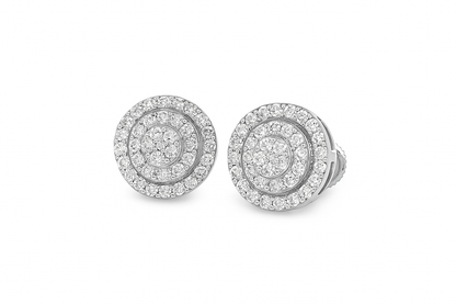 10K White Gold Round Diamond Stud Earrings 0.38 ctw | Jewelry Palace