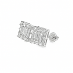 14K White & Yellow Gold Diamond Earrings with Fancy Brown Square Diamonds 0.61 CTW | Jewelry Palace