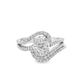 18k White Gold Diamond Flower-Set Princess Center Ring 1.50 ctw