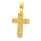 10K Yellow Gold Diamond Cross Pendant with Baguette-Cut Diamonds 2.15 ctw