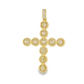 10K Yellow Gold Diamond Cross Pendant 4.0 ctw | Round & Baguette Cut Iced Out Cross Necklace