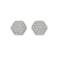 10K Yellow Gold Diamond Hexagon Stud Earrings | 0.17 CTW | Jewelry Palace