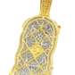 10K Yellow Gold Diamond Jesus Pendant 2.0 ctw | Multicolor Butterfly Accent Iced-Out Pendant