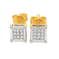 10K Yellow Gold Diamond Square Stud Earrings 0.25 CTW | Jewelry Palace