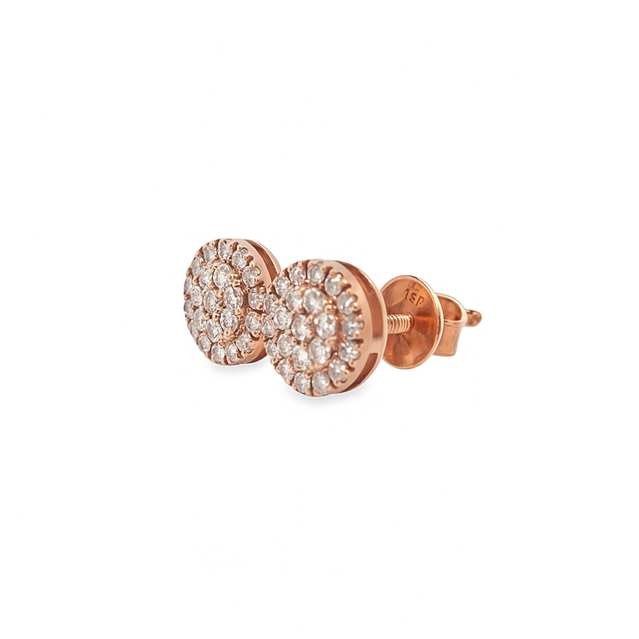 10K Rose Gold 0.25 ctw Diamond Earrings | Round Cut | Jewelry Palace