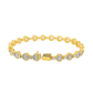 10K Yellow Gold Women’s Diamond Heart Link Bracelet 1.50 ctw – Romantic 7" Design | Jewelry Palace