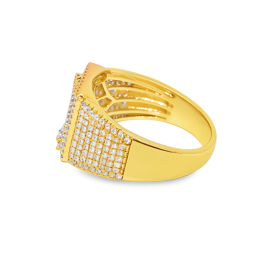 10K Yellow Gold Diamond Initial “L” Ring 0.86 CTW | Custom Letter Ring | Jewelry Palace
