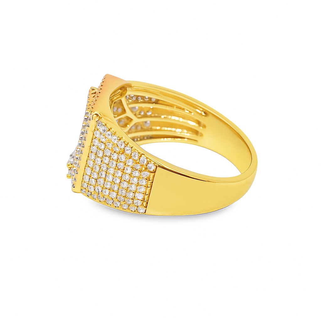 10K Yellow Gold Diamond Initial “N” Ring 0.86 CTW | Custom Letter Ring | Jewelry Palace