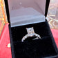 3.01 CT Emerald Cut IGI Certified Lab Grown Diamond Engagement Ring – 18K White Gold 4.02 CTW Overall
