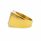 Men’s Rectangle Cluster Pinky Ring 2.00 CTW | 10K Yellow Gold Diamond Iced-Out Ring | Jewelry Palace