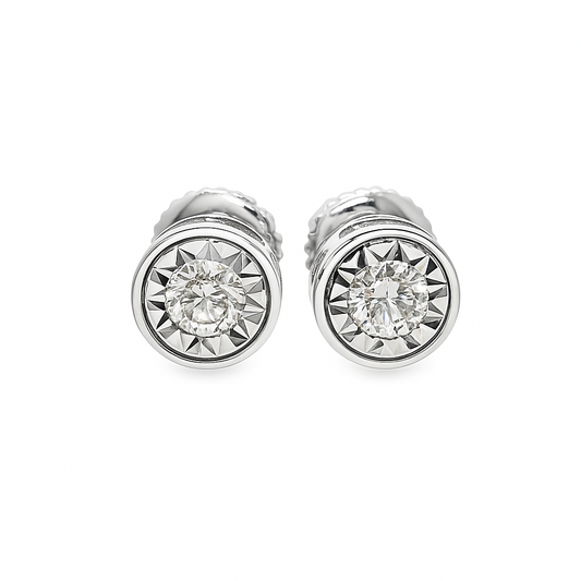 10K White Gold Round Brilliant Diamond Stud Earrings | 0.30 CTW | Jewelry Palace