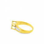 10K Yellow Gold Square Cluster Diamond Ring 0.15 ctw