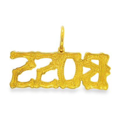 10k Yellow Gold Diamond "BOSS" Pendant 1 1/5 ctw