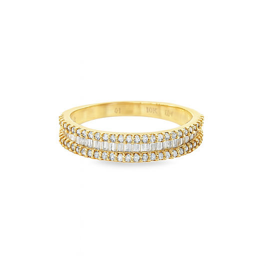 10K Yellow Gold Baguette Diamond Band 0.75 ctw