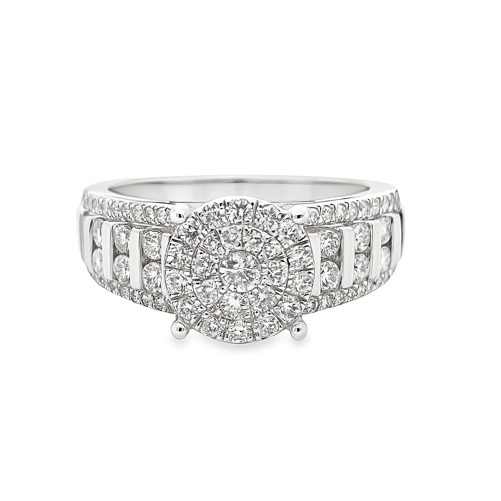 14K White Gold Diamond Trio Ring Set 3.33 ctw