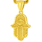 10K Yellow Gold Hamsa Hand with Eye Pendant Necklace Set – Protection & Luck | Jewelry Palace