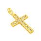 10K Yellow Gold Diamond Cross Pendant 2.15 ctw Round & Baguette Cut