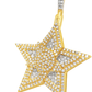 10K Yellow Gold Diamond Star Pendant 0.80 ctw | Round Brilliant Cut Iced-Out Charm