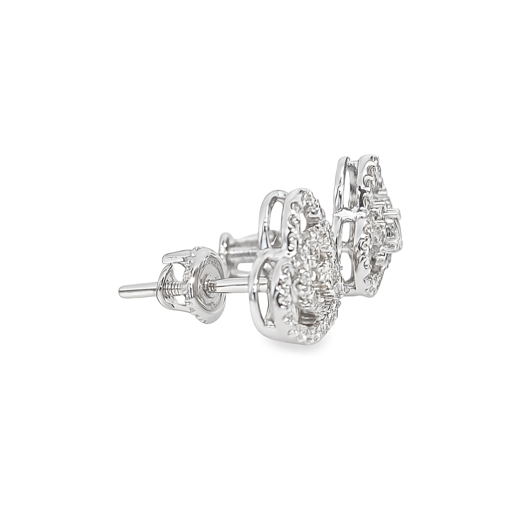 10K Yellow & White Gold 0.18 ctw Diamond Double Heart Earrings | Two-Tone Variant | Jewelry Palace