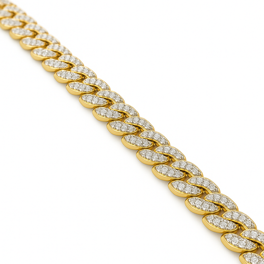 10K Yellow Gold 5.5MM Diamond Cuban Link Bracelet 2.36 ctw – Luxury 7" Design | Jewelry Palace