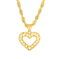 10K Yellow Gold Open Heart Pendant Necklace Set – Diamond-Cut Love Design | Jewelry Palace