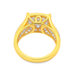 10K TwoTone Gold Square Diamond Ring Cluster Set 0.95 ctw