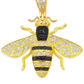 10K Yellow Gold Diamond Bee Pendant with Black and White Diamond 1.25 ctw