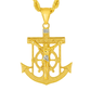 10K Yellow Gold Anchor Crucifix Pendant Necklace Set – Faith & Strength Design | Jewelry Palace