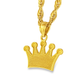 10K Yellow Gold Crown Charm Necklace | Royal-Inspired Pendant with Rope Chain | Jewelry Palace