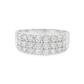10k White Gold 3 Row Diamond Band 1.00 ctw
