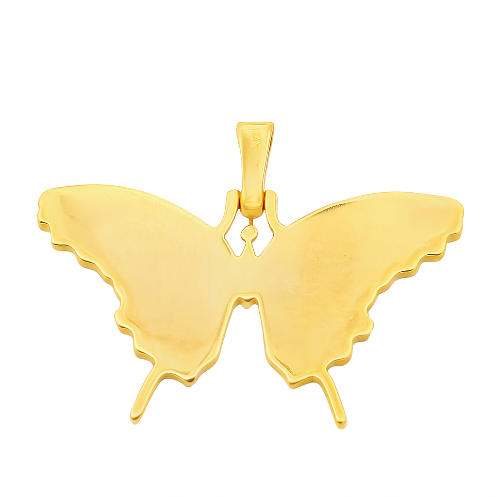 10K Yellow Gold 1.46 CTW Diamond Butterfly Pendant