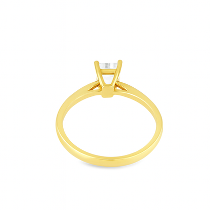 14K Yellow Gold Emerald Cut Diamond Solitaire Engagement Ring 1.00 CTW