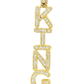 10K Yellow Gold Baguette Diamond VERTICAL King Pendant 1.75 ctw
