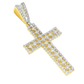 10K Yellow Gold Diamond Cross Pendant with Fancy Round Cut Diamonds 3.25 ctw