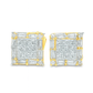 10K Yellow Gold Diamond Square Stud Earrings 0.50 ctw | Jewelry Palace
