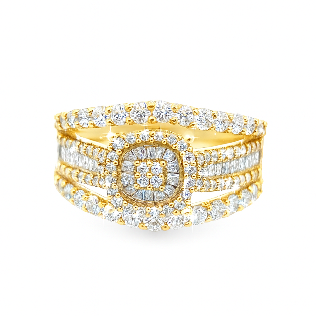 10K Yellow Gold Diamond Multi-Band Ring 1.35 ctw