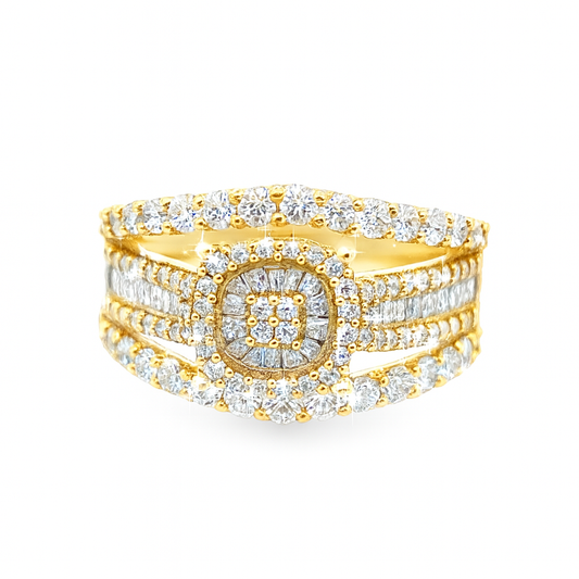 10K Yellow Gold Diamond Multi-Band Ring 1.35 ctw