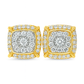 10K Yellow Gold Diamond Square Earrings 0.60 CTW | Jewelry Palace