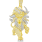 10K Yellow Gold Diamond Lion Pendant 2.30 ctw | Iced Out Round Brilliant Pendant for Men – Jewelry Palace