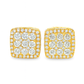 10K Yellow Gold Square Diamond Stud Earrings 0.49 ctw | Jewelry Palace