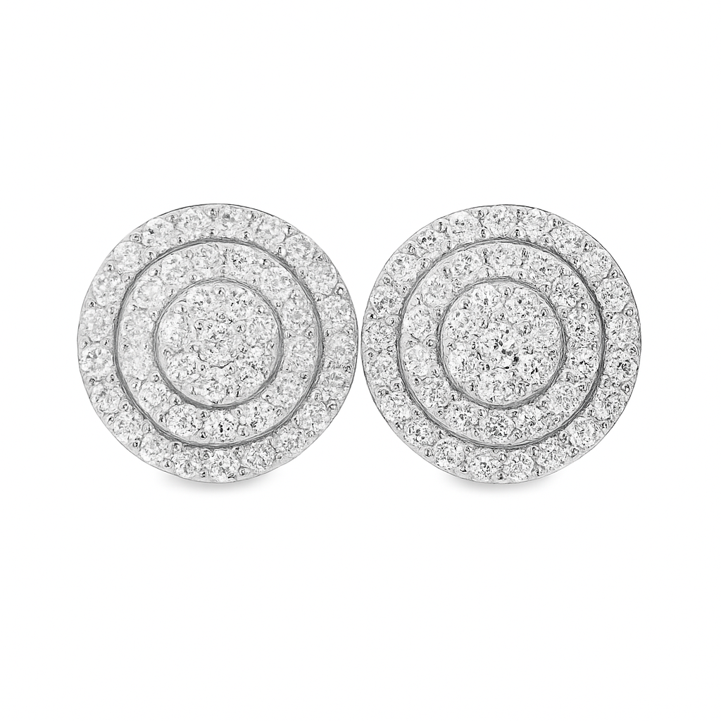 10K White Gold Round Diamond Stud Earrings 0.38 ctw | Jewelry Palace