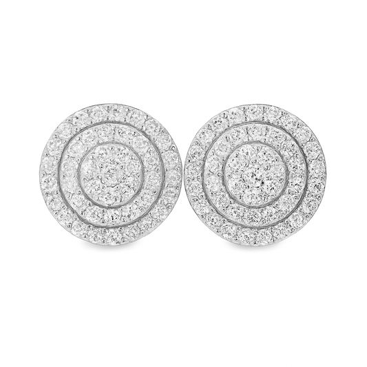10K White Gold Round Diamond Stud Earrings 0.38 ctw | Jewelry Palace