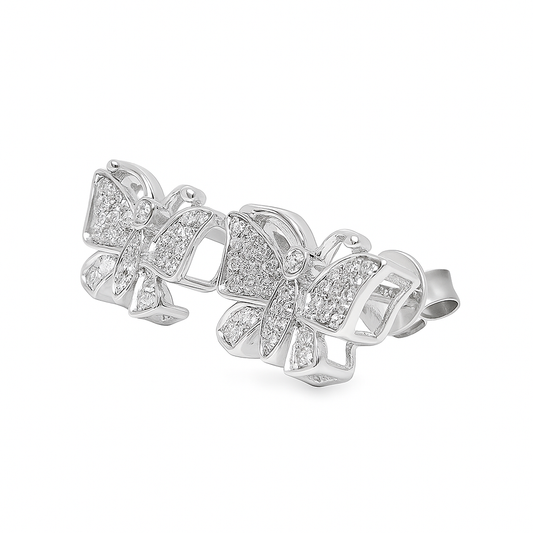 10K White Gold 0.29 ctw Diamond Butterfly Earrings | Elegant Studs | Jewelry Palace