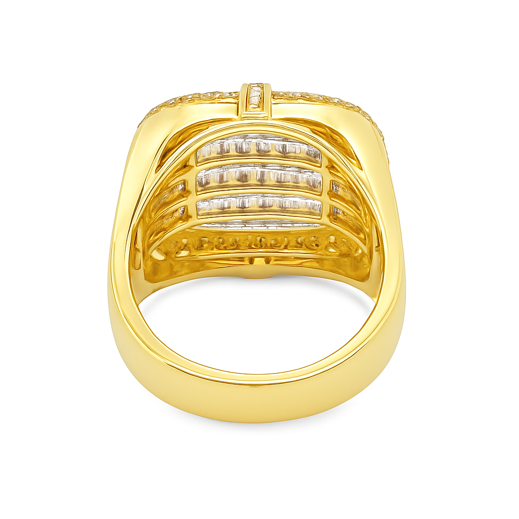 14K Yellow Gold Diamond Baguette Ring 2.00 ctw – Luxurious Men’s Statement Ring | Jewelry Palace Lithonia, GA