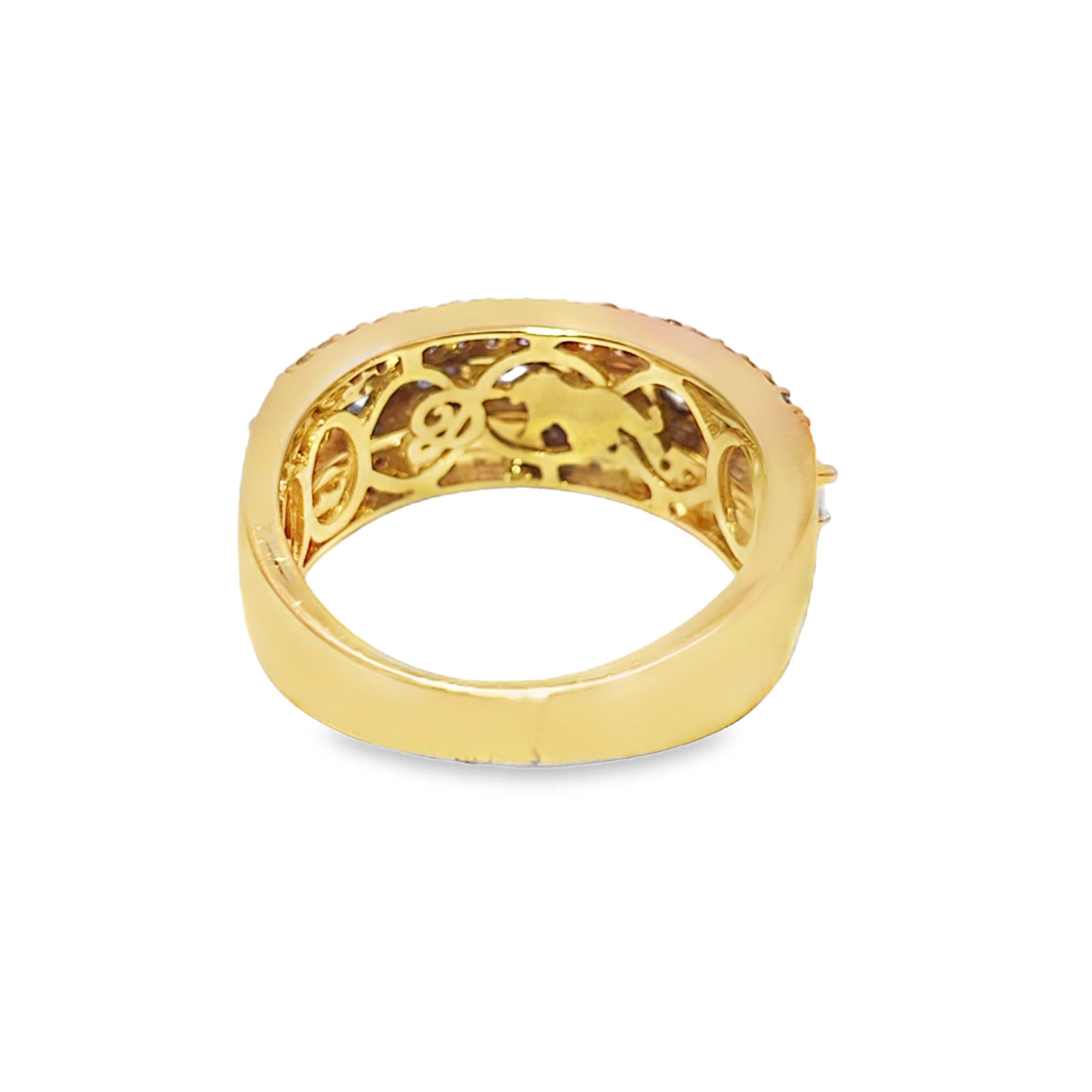 Diamond Wedding Band Ring 1.30 CTW in 10K Yellow Gold – Round Cut